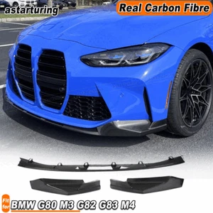 Fit For BMW G80 M3 G82 M4 2021UP Real Carbon Front Bumper Lip Splitters Spoiler  - Bild 1 von 12