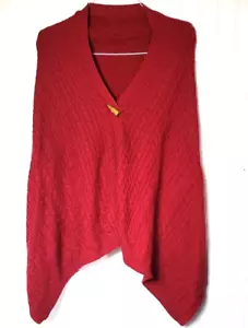 Poncho maglione maglia cavo misto lana merino Orvis nuovo taglia unica - Foto 1 di 5