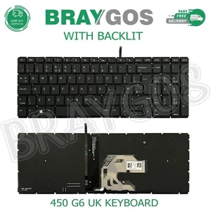 For HP Probook 450 G6 455 G6 450R G6 UK Layout Laptop Keyboard With Backlight - Picture 1 of 3