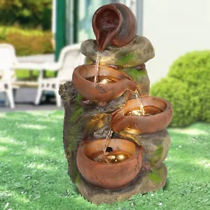 GARTENBRUNNEN SPRINGBRUNNEN ZIMMERBRUNNEN ZIER BRUNNEN KASKADEN INNEN AUßEN 230V - Bild 1 von 7