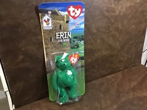 Erin The Bear - 1997 McDonalds Ty Beanie Baby w/ Rare Errors 1993 OakBrook - Picture 1 of 7
