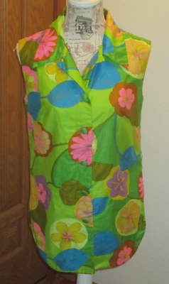 Vintage Alice Polynesian Fashions Women's Medium Tropical Hawaiian Cotton Blouse - Image 1 of 4