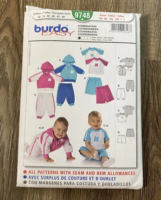 Infant Toddler Sportswear Hooded Jacket Sewing Pattern Burda 9748 - Image 1 of 4