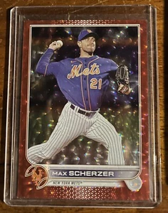 Max Scherzer Red Ice Foil /199 2022 Topps Update MLB Baseball Card US1 METS SP - Picture 1 of 2