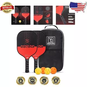 Complete Pickleball Racket Set - 2 Paddles, 4 Balls, Ideal for Beginners to Pros - Picture 1 of 10