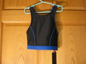 UK 8 US 4 EURO 36 NEW South Beach Performance Swim Top only Swimsuit Black - Picture 1 of 10