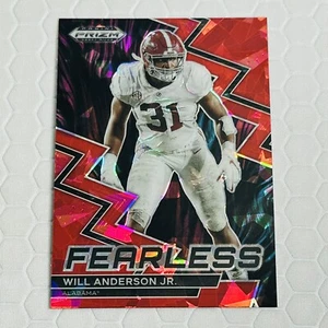 WILL ANDERSON 2023 Panini Prizm Draft Picks Fearless Red Ice Houston Texans DROY - Picture 1 of 4