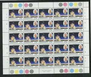 1988 Barbados Postage Stamps #735-738 Full Sheets Set- Harry Bayley Obsveratory - Picture 1 of 4