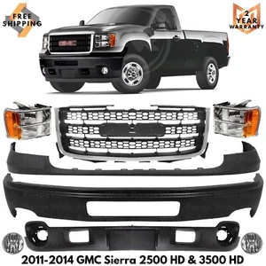 Front Bumper Paintable & Grille Kit For 2011-2014 GMC Sierra 2500 HD & 3500 HD - Picture 1 of 8