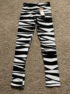GYMBOREE BLACK & WHITE ZEBRA STRIPE LEGGINGS, 10 or 12 HALLOWEEN NEW - Picture 1 of 2