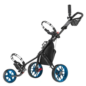 CaddyTek 11.5 v3 SuperLite Deluxe 3 Wheel Golf Buggy / Push Cart - Blue - Picture 1 of 6