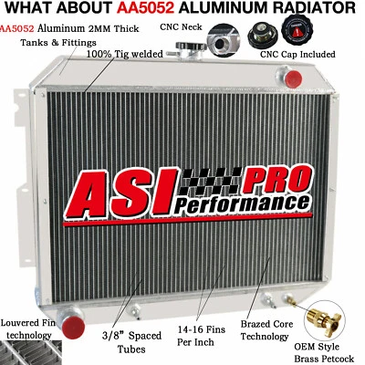 4-ROW RADIATOR FIT 1966-70 67 68 69 CHRYSLER IMPERIAL DODGE POLARA/PLYMOUTH FURY Foto 1 de 4