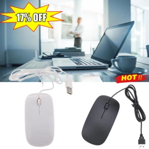 WIRED USB OPTICAL MOUSE For PC LAPTOP COMPUTER SCROLL RED LED T5Y6 - Picture 1 of 7