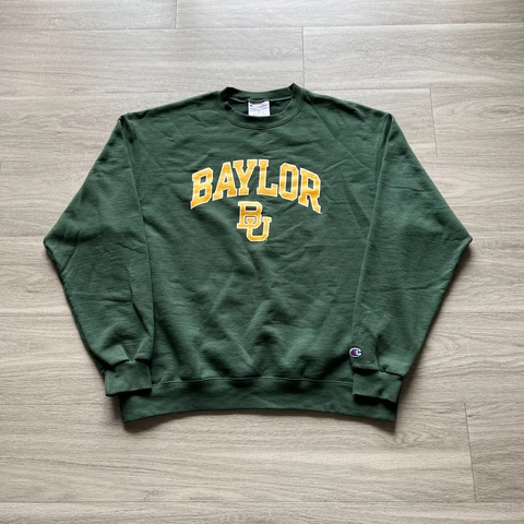 Baylor Bears Sweatshirt Mens Extra Large Green Champion Football NCAA Cover
