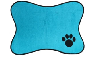 New Polyester Pet Bowl Dog Bone Shape Placemat Dog Feeding Food Water ~ Teal - Picture 1 of 2
