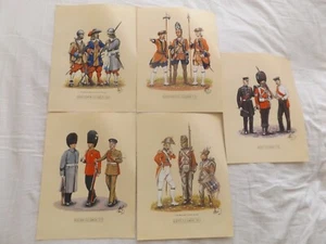 SET OF FIVE KAPE FINE ART MILLITARY LITHOGRAPHS THE GUARDS DIVISION IN FOLDER - Picture 1 of 9
