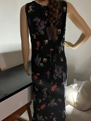 Maxi Vestido sin Mangas Floral Negro Nina Piccalino M Foto 1 de 4
