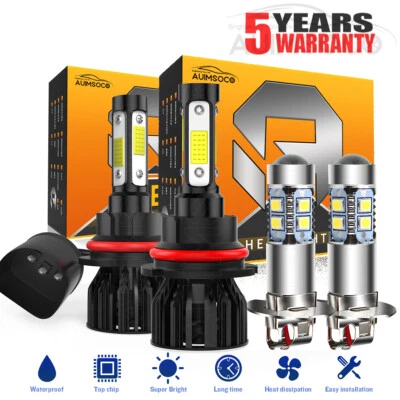 For lymouth Acclaim 1990-1991 - 4X 6000K White LED Headlight Fog Light Bulbs Kit - Image 1 of 4