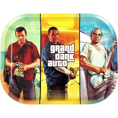 V SYNDICATE Bandeja Rodante de Metal Automática Grand Dank Divertida Diseño Parodia Duradera Portátil 18x14cm