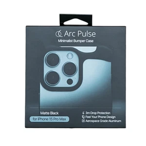 Arc Pulse iPhone 16 Pro Matte Black Minimalist Aluminum Bumper Case Ultra-Slim - Picture 1 of 9