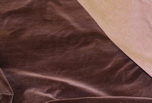 Tela de terciopelo ondulada y tela de cortinas/tapicería tejida de tono púrpura y marrón - Imagen 1 de 2