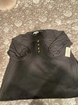 Sudadera French Laundry Mujer 3X Negra Elastizada Manga Larga Cuello Redondo Foto 1 de 4