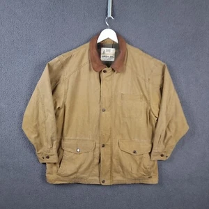 Vintage LONDON FOG Barn Coat Womens 1X Chore Jacket Leather Collar Flannel Lined - Picture 1 of 14