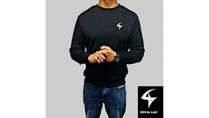 Men's Lightweight Fleece Crewneck - Comfortable Pullover Sweatshirt - Picture 1 of 11