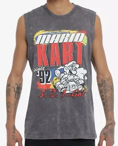 Mario Kart 92 Dark Wash Muscle Tee Tank Top Shirt X-LARGE New - Picture 1 of 7