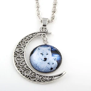 1 Wolf Moon Crescent Necklace #3 - Picture 1 of 2