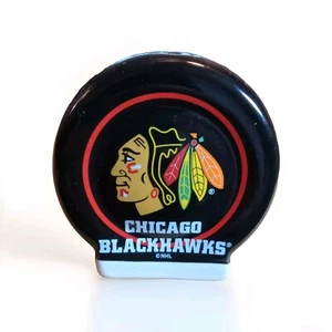 NHL Chicago Blackhawks Sculpted Ceramic Puck Shaped Salt Shakers - Picture 1 of 5