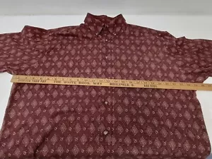 Vintage Munsingwear Herren Hemd Large Langarm 100% Baumwolle Rauten Burgund - Bild 1 von 18