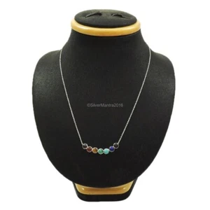 Oferta Del Día De La Madre Collar Boho De Chakra De Lápiz Lazuli En Plata Sólida - Imagen 1 de 6