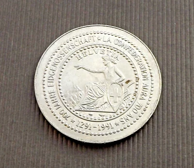 Швейцария медаль 1291-1991 700 лет Конфедерации CA322 - Изображение 1 из 2