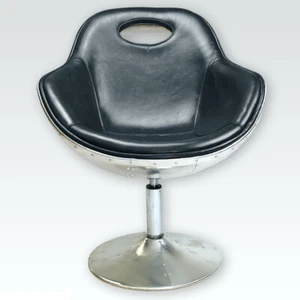 Clubsessel Leder Sessel Wohnzimmer Loungesessel Schwarz Cocktailsessel Drehstuhl - Bild 1 von 4
