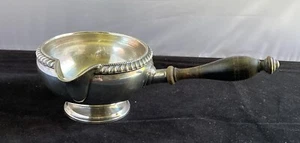Antique SilverPlate Wood Handle Brandy Warmer Butter Sauce Pan - Picture 1 of 5