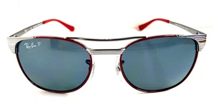 New Polarized Ray-Ban Junior RJ 9540S 218/2V 47mm Silver/Red Unisex Sunglasses  - Picture 1 of 7