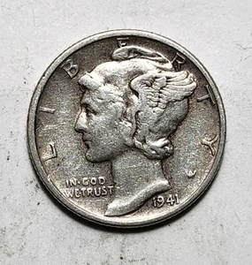 1941-P Mercury Dime Raw XF (Details) - Picture 1 of 4
