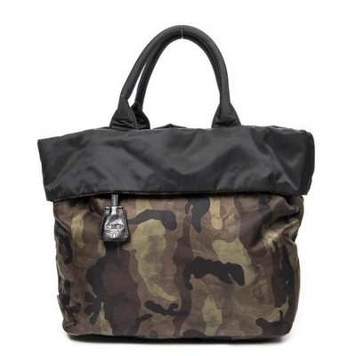 Prada Green/Black Reversible Camouflage Tote Shoulder Bag - Image 1 of 4
