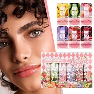 Feuchtigkeitsspendender Lippenstift Set, Moisturizing Fruit Strawberry Peach Pink Lippenstift - Bild 1 von 11