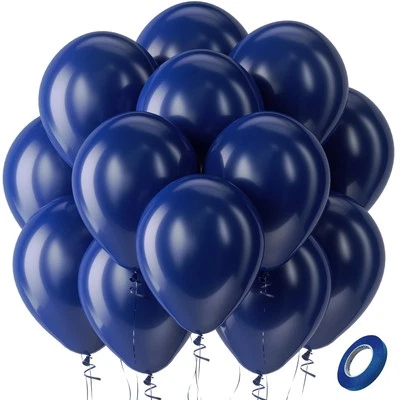 Bezente Navy Blue Latex Balloons 100 Pack 12" Helium Party Wedding Graduation