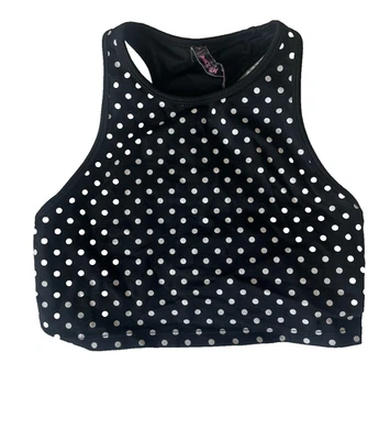 Sujetador deportivo Betsey Johnson talla S negro blanco lunares espalda deportiva ropa deportiva Foto 1 de 4