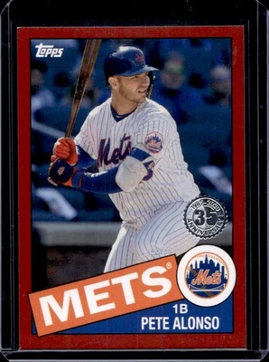 2020 Topps Pete Alonso 1985 35th Anniversary Series 1 Red #5/10 Mets - Image 1 of 2