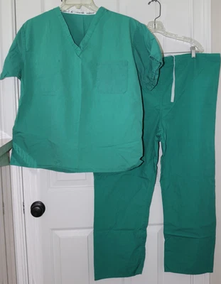 磨砂时尚印章男式绿色磨砂套装大号抽绳腰围2口袋 — 第 1/4 张图片