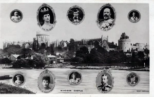 Cartolina Castello di Windsor e reali - Foto 1 di 2