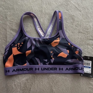 Under Armour UA Crossback Mid Printed Sports Bra Girl Youth XLarge Fitted - Picture 1 of 4