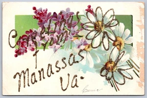 K36/ Manassas Virginia Postcard c1910 Glitter Greetings from 360 - Picture 1 of 4