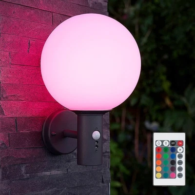 Außenleuchte Wandlampe Hofleuchte Dimmer Bewegungsmelder Fernbedienung RGB LED - Bild 1 von 4