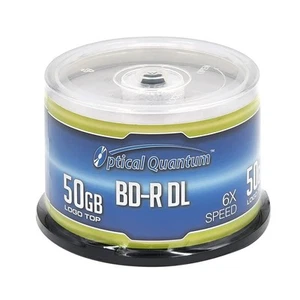 50 GB 6X Blu ray Double Layer Recordable Disc BD R DL Logo Top 50 Disc Spindle M - Picture 1 of 5