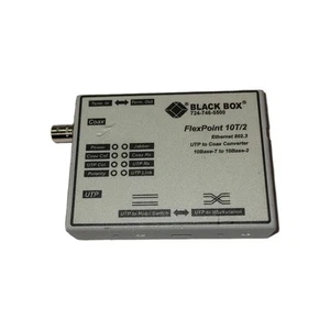 Black Box Flexpoint 10T/2 UTP to Coax Converter Missing Ac Adapter NO Cables - Picture 1 of 4